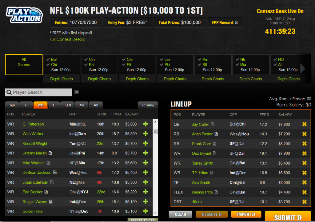 NFL 0K Play-Action Contest At DraftKings - MLB Trade Rumors